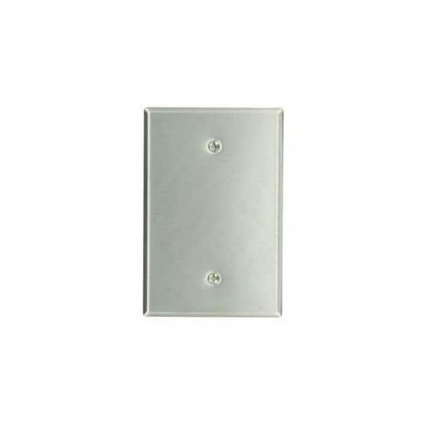 Leviton Wall Plate, Blank, Stainless Steel 84114