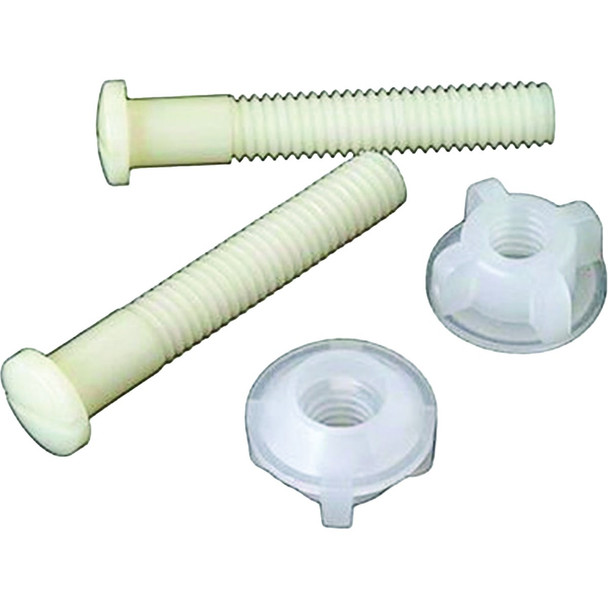 Master Plumber 2.5 In. White Plastic Toilet Seat Hinge Bolt 250-693