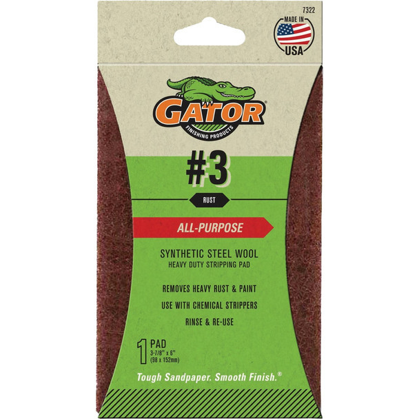 Gator 3-7/8 In. x 6 In. Heavy Stripping Synthetic Steel Wool, #3 Coarse 7322
