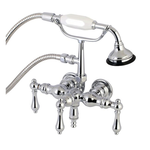 Wall-Mount Clawfoot Tub Faucet, Polished Chrome, Tub Wall Mount
