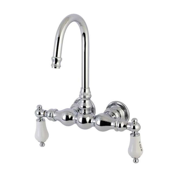 Wall-Mount Clawfoot Tub Faucet, Polished Chrome, Tub Wall Mount