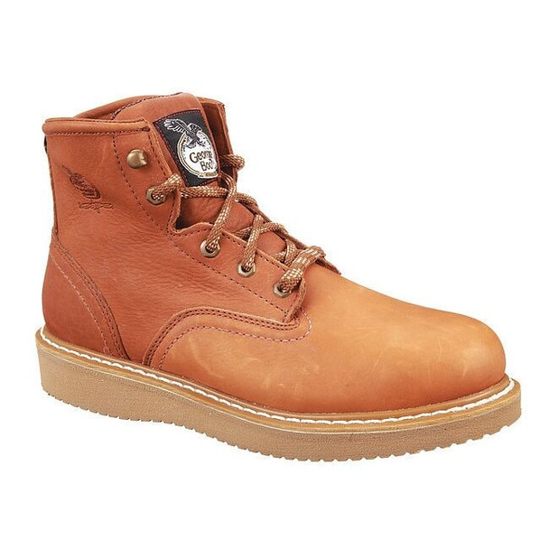 Georgia Boot Men's Work Boot, 11 M, Steel Toe, 6 in H, Light Brown, G6342 G6342