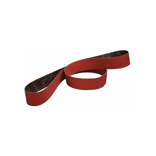 Sanding Belt, 3 in W, 132 in L, Coated, Ceramic, 60 Grit, Medium, 947A, Maroon