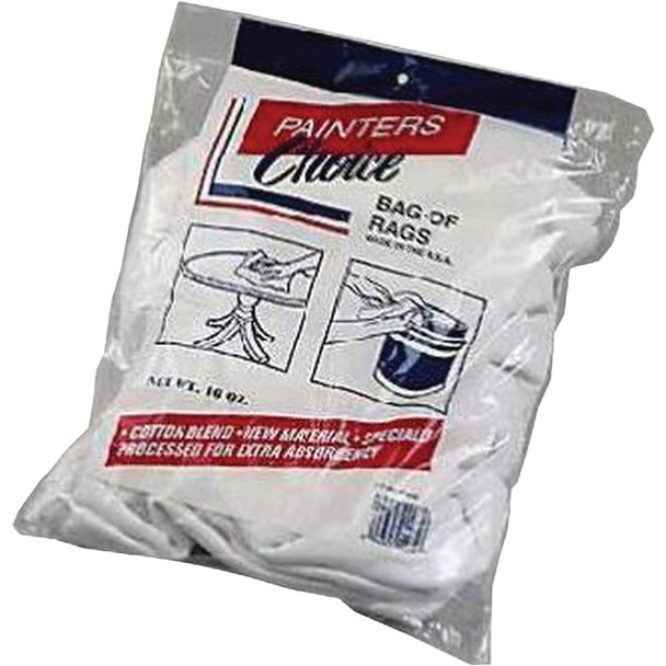 Intex 1/2 Lb. White Bleached Painter's Choice Rags 8308-12-08-TS Pack of 12