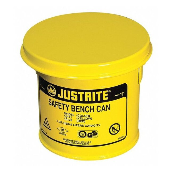 Bench Can 0.25 gal Steel Can, Steel Plunger, 4 1/2 in Dasher Plate Dia., Yellow