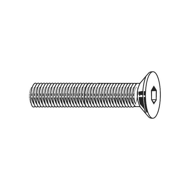 #10-32 Socket Head Cap Screw, Flat, Zinc Plated Steel, 5/8 in Length, 100 PK