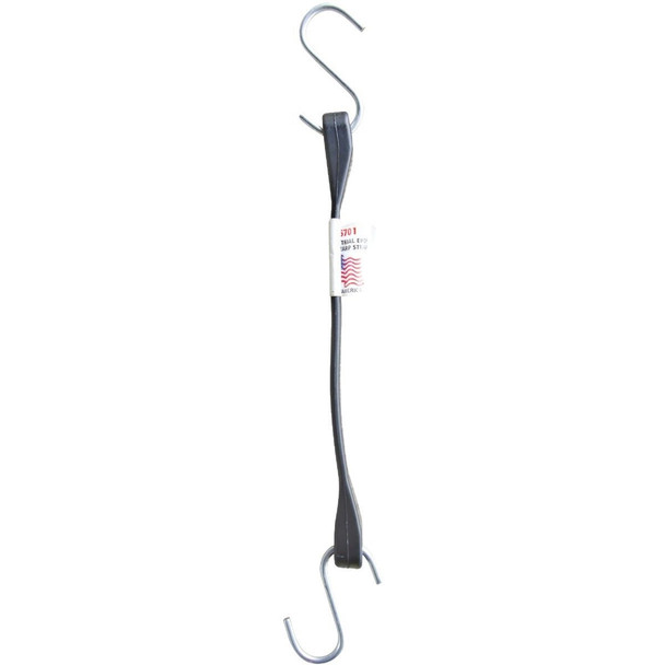 06701 Erickson 5/8 In. x 13 In. Hook-to-Hook Rubber Industrial EDPM Tarp Strap, Black