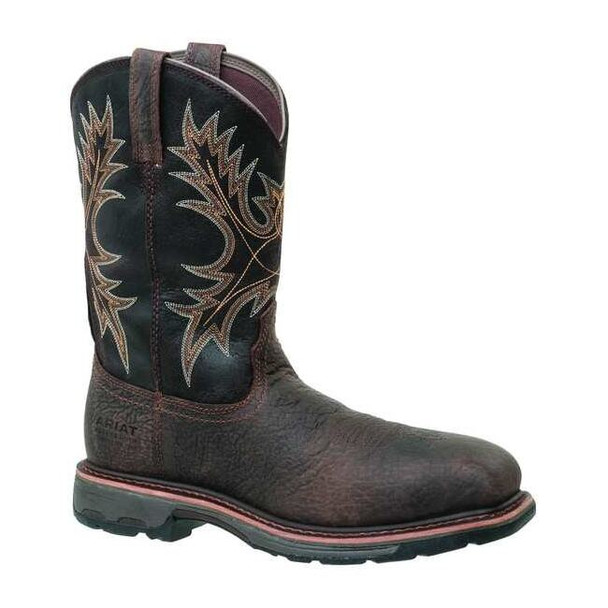 Men's Western Boot, 11 1/2, Composite Toe, 11 in H, Bruin Brown, 10017420