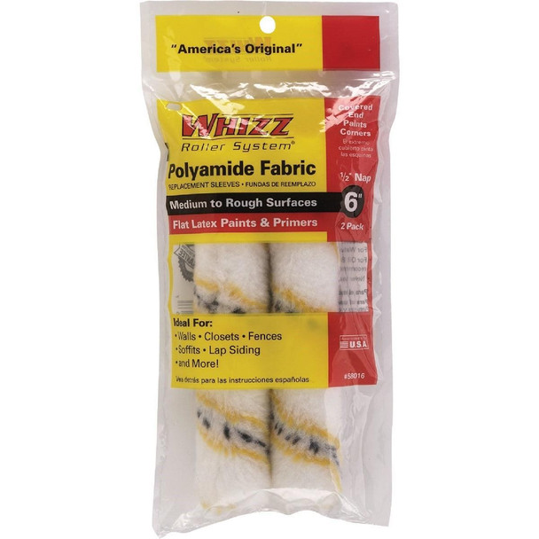 58016 Whizz Gold Stripe 6 In. x 1/2 In. Refill Woven Fabric Roller Cover (2-Pack)