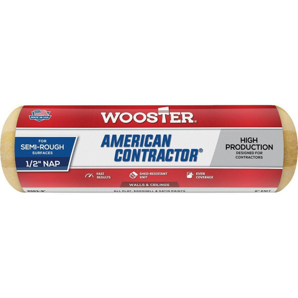 R563-9 Wooster American Contractor 9 In. x 1/2 In. Knit Fabric Roller Cover