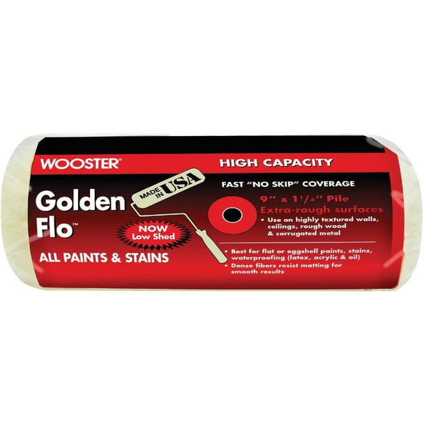 RR664-9 Wooster Golden Flo 9 In. x 1-1/4 In. Knit Fabric Roller Cover