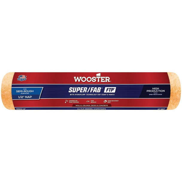 RR924-14 Wooster Super/Fab FTP 14 In. x 1/2 In. Knit Fabric Roller Cover