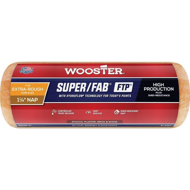 RR926-9 Wooster Super/Fab FTP 9 In. x 1-1/4 In. Knit Fabric Roller Cover