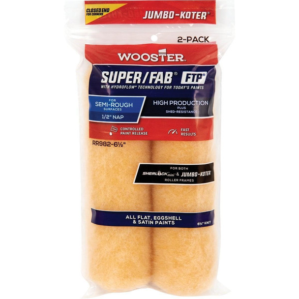 RR982-6 1/2 Jumbo-Koter S/F FTP 6-1/2 In. x 1/2 In. Knit Roller Cover (2-Pack)