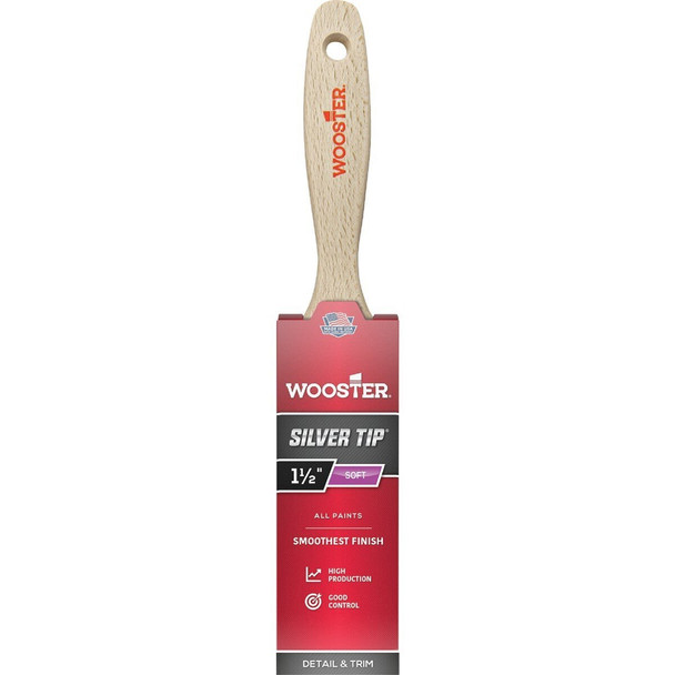 5222-1 1/2 Wooster SILVER TIP 1-1/2 In. Flat Sash Varnish And Paint Brush