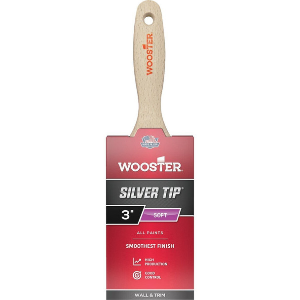 5222-3 Wooster SILVER TIP 3 In. Flat Varnish And Paint Brush