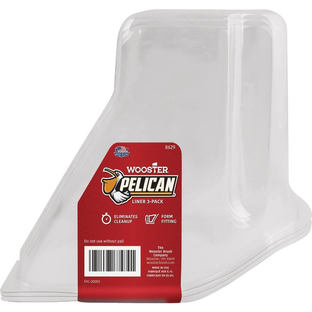 8629 Wooster Pelican 1 Qt. Clear Plastic Paint Pail Liner (3-Pack)