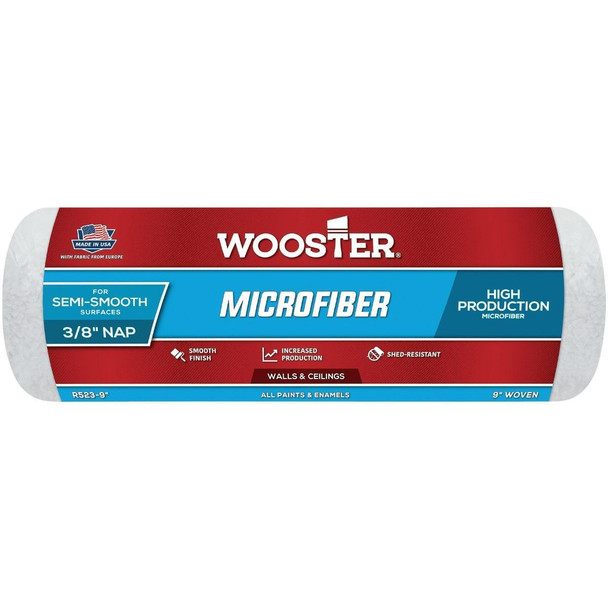 R523-9 Wooster 9 In. x 3/8 In. Microfiber Roller Cover