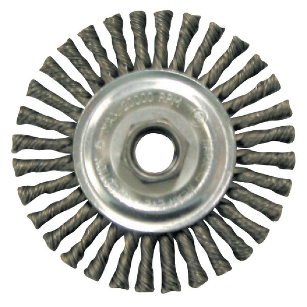36018 Weiler Vortec 4 In. Twisted/Knotted 0.020 In. Angle Grinder Wire Wheel