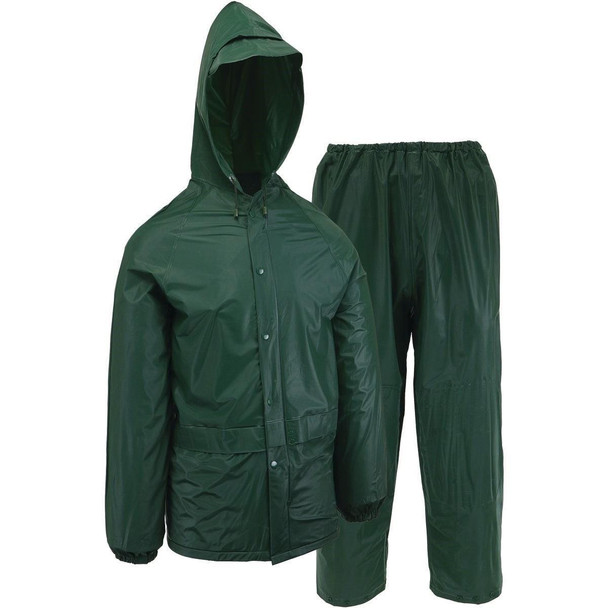 44100/L West Chester Protective Gear Large 2-Piece Green PVC Rain Suit