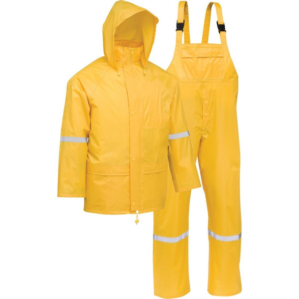 44338/2XL West Chester Protective Gear 2XL 3-Piece Yellow Polyester Rain Suit