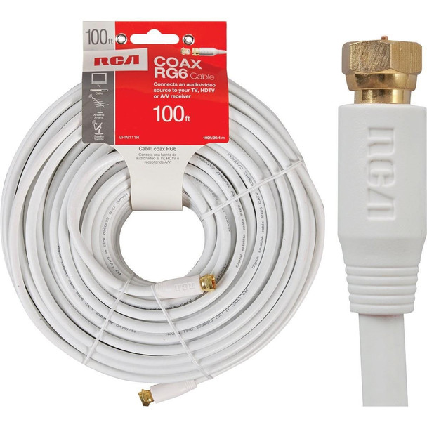 VHW111R RCA 100 Ft. White Digital RG6 Coaxial Cable