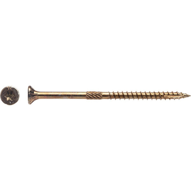 5YTX93 Big Timber #9 x 3 In. Yellow Zinc Flat Head Wood Screw (390 Ct., 5 Lb.)