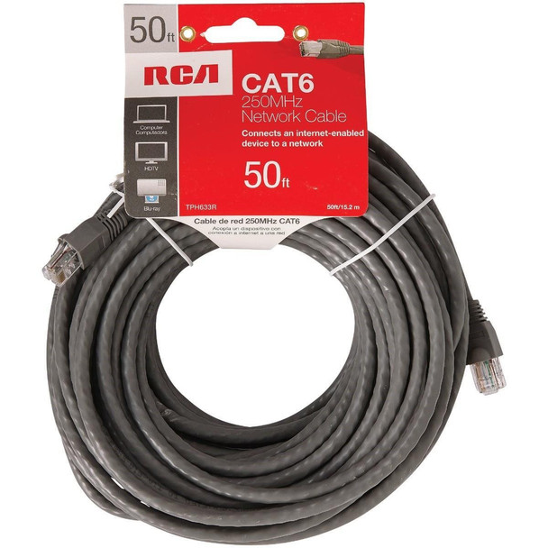 TPH633R RCA 50 Ft. CAT-6 Gray Network Cable
