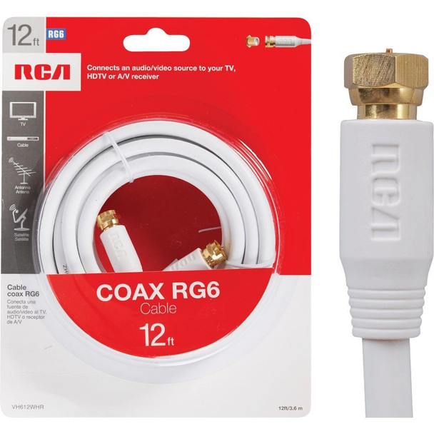VH612WHR RCA 12 Ft. White Digital RG6 Coaxial Cable