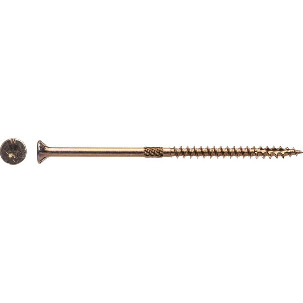 1YTX104 Big Timber #10 x 4 In. Yellow Zinc Flat Head Wood Screw (48 Ct., 1 Lb.)