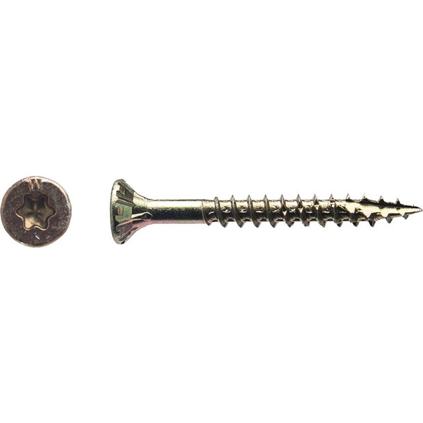 1YTX8112 Big Timber #8 x 1-1/2 In. Yellow Zinc Flat Head Wood Screw (198 Ct., 1 Lb.)