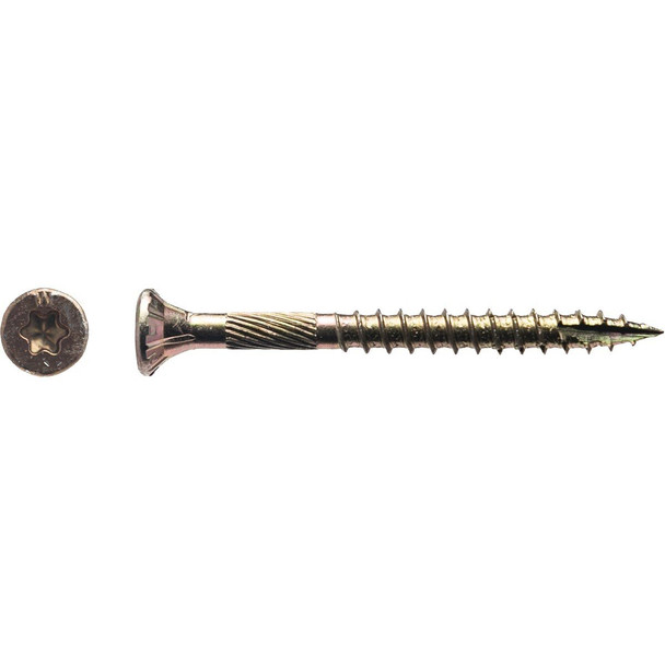 1YTX92 Big Timber #9 x 2 In. Yellow Zinc Flat Head Wood Screw (117 Ct., 1 Lb.)