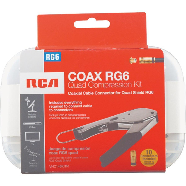 VHC145KITR RCA RG6 Quad Compression Coax Connector Kit (11-Piece)