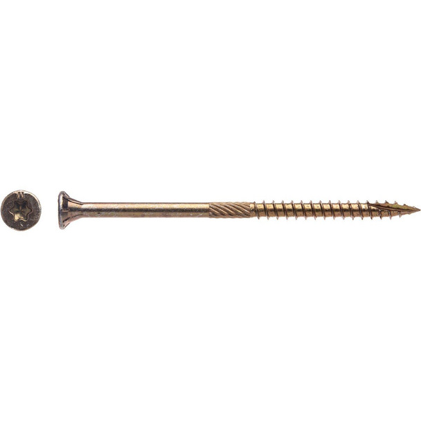 1YTX9318 Big Timber #9 x 3-1/8 In. Yellow Zinc Flat Head Wood Screw (75 Ct., 1 Lb.)