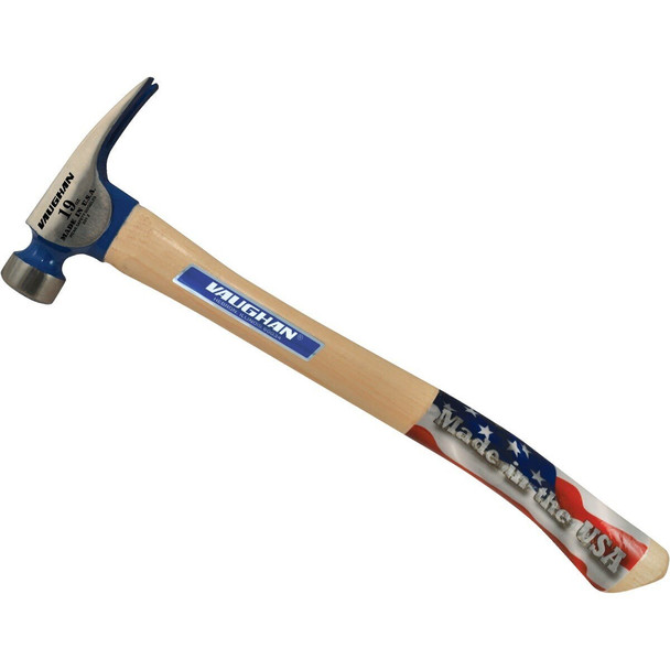 CF2HC Vaughan BlueMax California 19 Oz. Milled-Face Framing Hammer with Hickory Handle