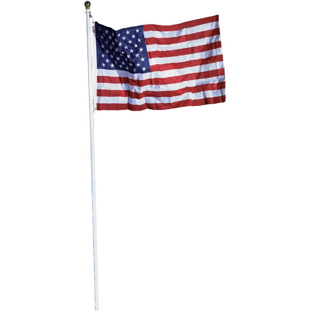 SFP18F-S Valley Forge 3 Ft. x 5 Ft. Polycotton American Flag & 18 Ft. Pole Kit