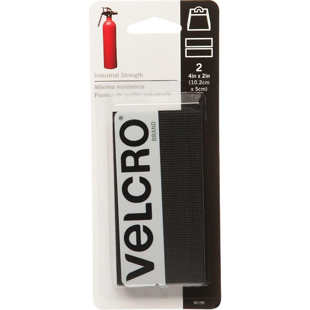 90199 VELCRO Brand 2 In. x 4 In. Black Industrial Strength Hook & Loop Strip (2 Ct.)