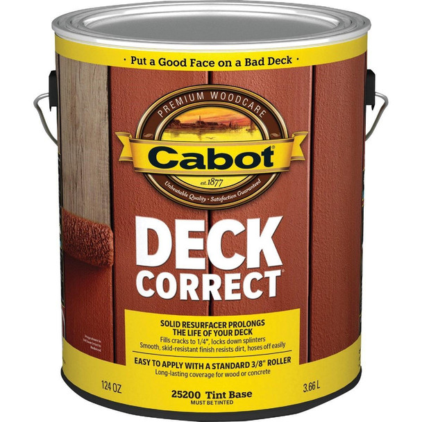 140.0025200.007 Cabot DeckCorrect Tint Base Wood Deck Resurfacer, 1 Gal.