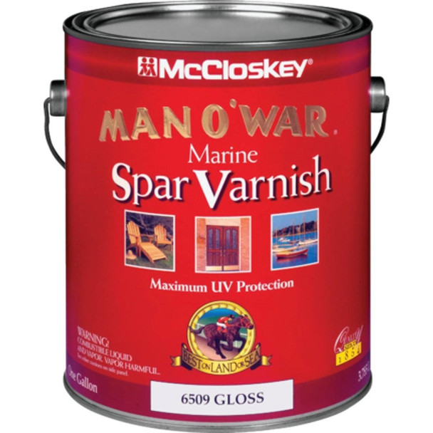 080.0006509.007 McCloskey Man O'War VOC Gloss Spar Interior & Exterior Varnish, Gallon