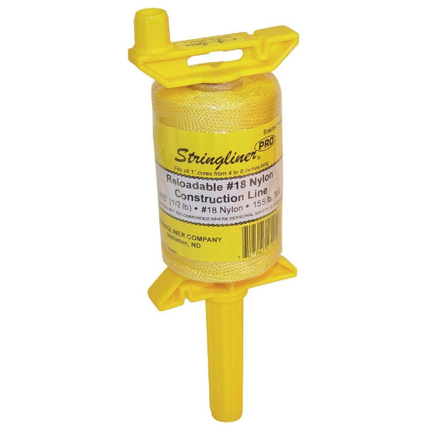 25450 Stringliner PRO 500 Ft. Yellow Braided Nylon Mason Line Reel