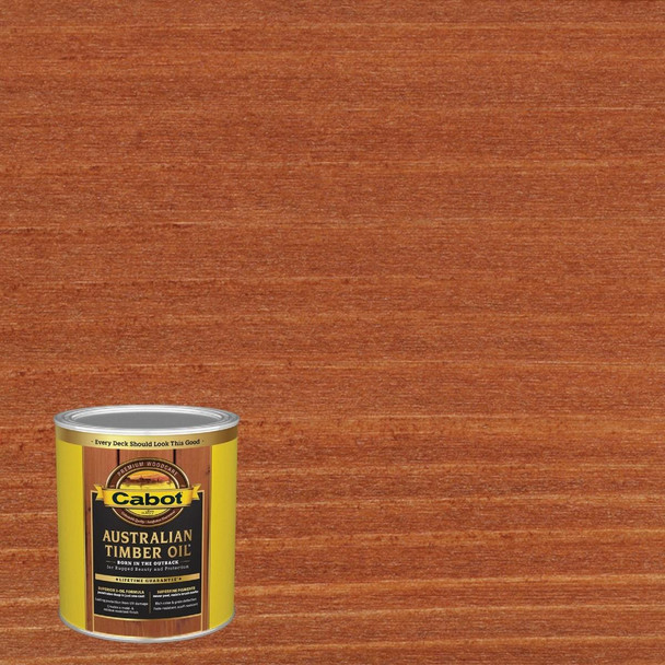140.0003459.005 Cabot Australian Timber Oil Translucent Exterior Oil Finish, Mahogany Flame, 1 Qt.