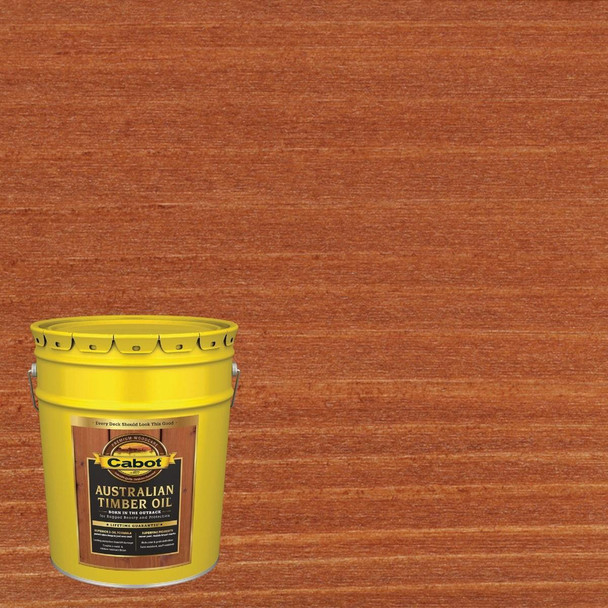 140.0003459.008 Cabot Australian Timber Oil Translucent Exterior Oil Finish, Mahogany Flame, 5 Gal.