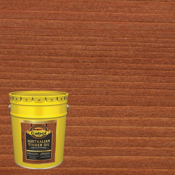140.0003460.008 Cabot Australian Timber Oil Translucent Exterior Oil Finish, Jarrah Brown, 5 Gal.