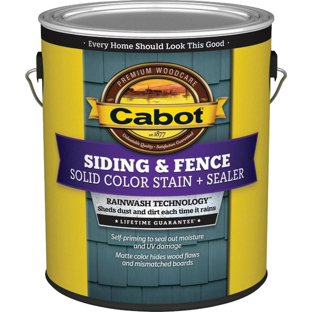 140.0000812.007 Cabot Solid Color Acrylic Siding & Fence Exterior Stain, Ultra White, 1 Gal.