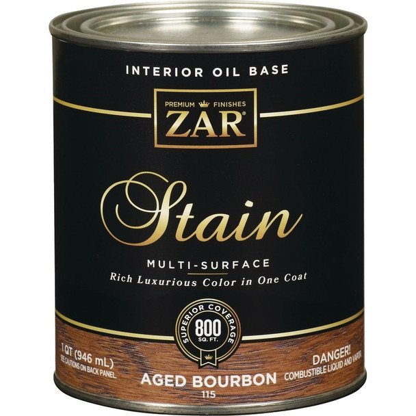 11512 ZAR Oil-Based Wood Stain, Aged Bourbon, 1 Qt.