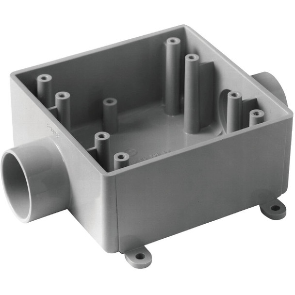 E9812ECTN Carlon 2-Gang PVC Molded Rigid Non-Metallic Dead-End Termination Wall Box, 3/4 In. Outlet