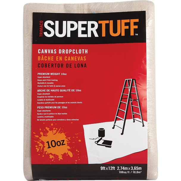 51121 Trimaco SuperTuff Canvas 9 Ft. x 12 Ft. 10 Oz. Drop Cloth