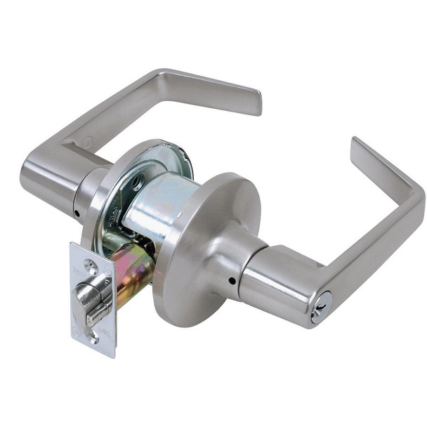 CL100619 Tell Satin Chromium-Plated Light-Duty Storeroom Door Lever