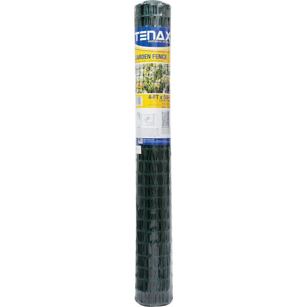 2A140093 Tenax 4 Ft. H. x 50 Ft. L. High-Density Polyethylene Garden Fence, Green