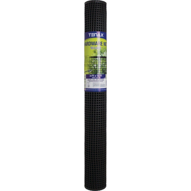 62071079 Tenax 3 Ft. H. x 15 Ft. L. Plastic Hardware Netting Garden Fence, Black